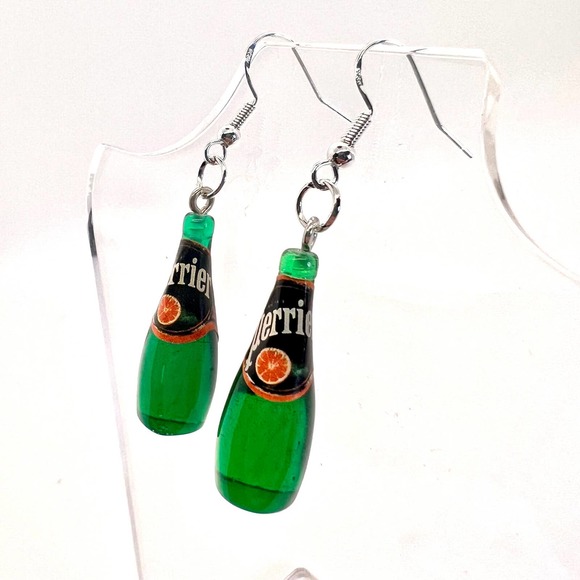 Perrier Bottle Earrings - Drink Earrings- Beverage Earrings - Sparkling Water - Picture 5 of 8